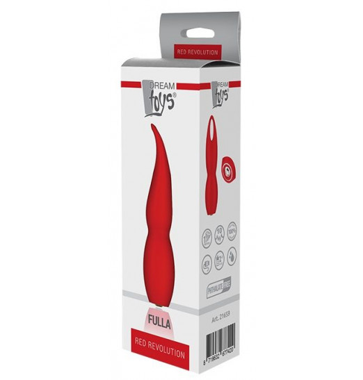 Красный клиторальный стимулятор FULLA - 13 см. Красный клиторальный стимулятор FULLA - 13 см.