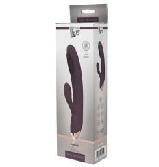 Фиолетовый вибромассажер с клиторальным отростком CASTALIA - 21 см.