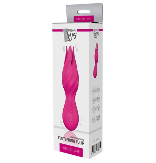 Розовый клиторальный стимулятор FLUTTERING TULIP - 14,5 см.