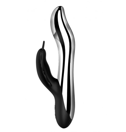 Черный вибратор с подсветкой NAGHI NO.37 RECHARGEABLE LIGHT-UP VIBE - 24 см.