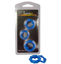 Набор из 3 синих рельефных эрекционных колец