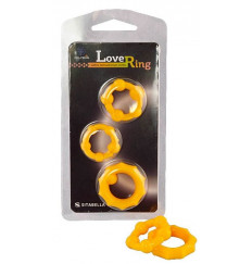Набор из 3 желтых рельефных эрекционных колец
