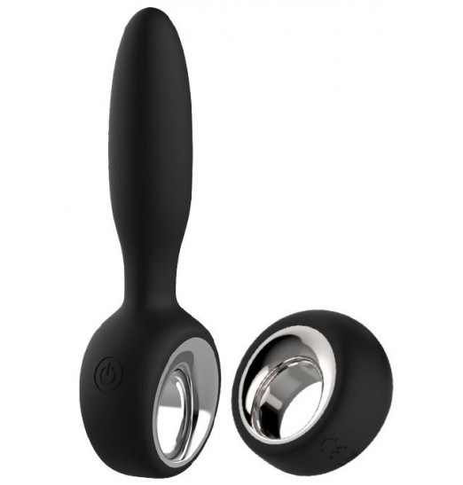 Черный анальный вибромассажер CRIUS REMOTE - 9,5 см.