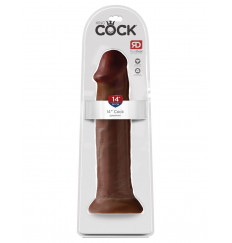 Коричневый фаллоимитатор-гигант на присоске 14  Cock - 36 см.