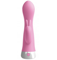 Розовый вибратор-кролик со съемной присоской Wall Banger Rabbit - 19,9 см.