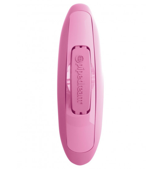 Розовый вибромассажер Rock N Grind с пультом - 17,2 см.