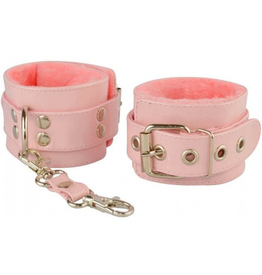 Нежно-розовые наручники с меховым подкладом