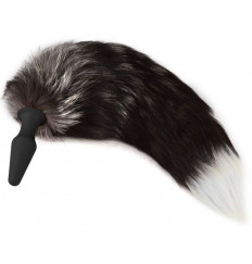 Коническая анальная пробка с натуральным хвостом