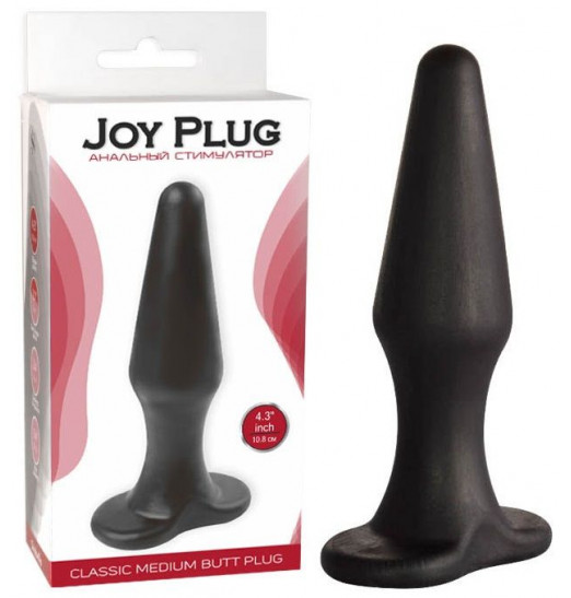 Черная коническая анальная пробка Comfort - 10,6 см.