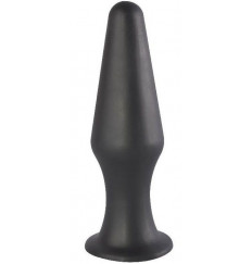Черная коническая анальная пробка - 10,6 см.