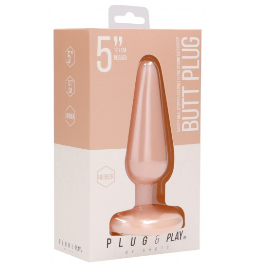 Телесная коническая анальная пробка Basic 5 Inch - 12,7 см.