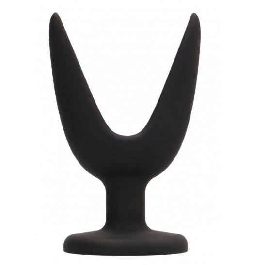 Черная анальная пробка-эспандер Split 1 - 10 см.