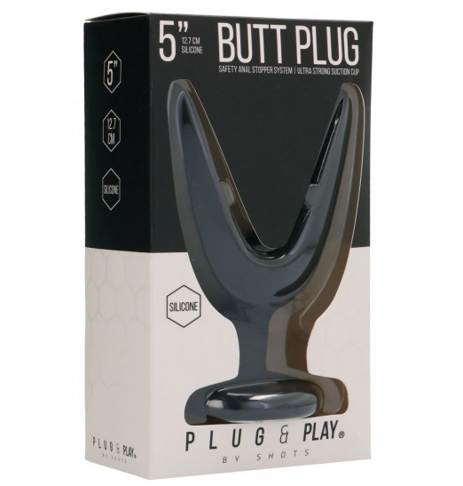 Черная анальная пробка-эспандер Split 2 - 12,7 см.