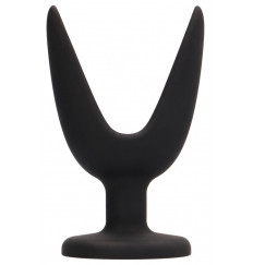 Черная анальная пробка-эспандер Split 2 - 12,7 см.