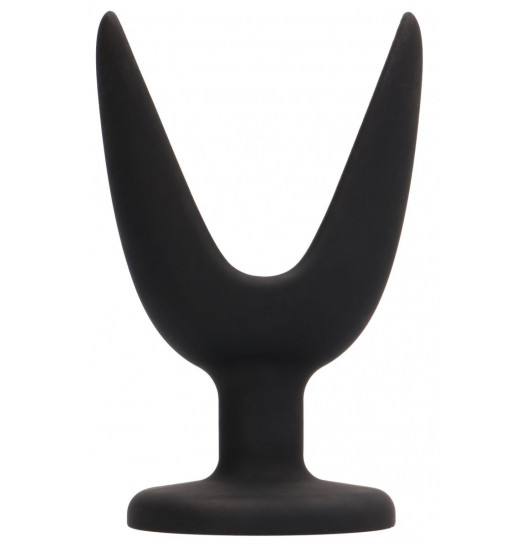 Черная анальная пробка-эспандер Split 2 - 12,7 см.