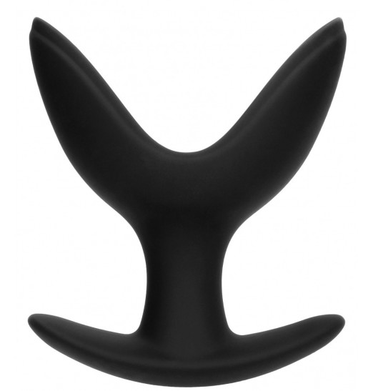 Черная анальная пробка-эспандер Split 4 - 8,5 см.