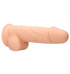 Телесный фаллоимитатор Silicone Dildo With Balls - 21,6 см.