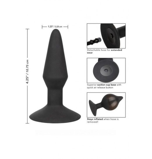 Расширяющаяся анальная пробка со съемным шлангом Medium Silicone Inflatable Plug - 10,75 см. Расширяющаяся анальная пробка со съемным шлангом Medium Silicone Inflatable Plug - 10,75 см.