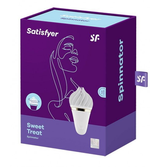 Белый вибратор-спиннер Satisfyer Sweet Treat