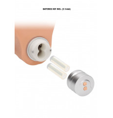 Телесный вибратор Vibrating Dildo With Balls - 25 см.