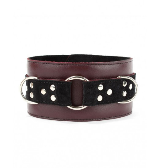 Бордовый ошейник Ladys Arsenal на регулируемом ремешке