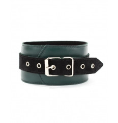 Изумрудный широкий ошейник Ladys Arsenal с замшевыми вставками