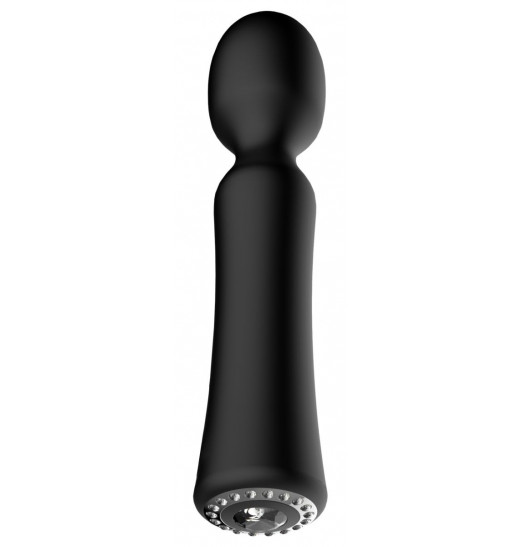 Черный универсальный массажер Wand Pearl - 20 см.