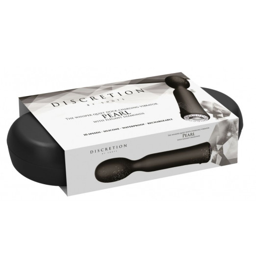Черный универсальный массажер Wand Pearl - 20 см.