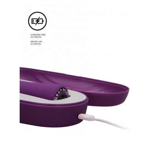 Фиолетовый классический вибромассажер Jewel - 19,5 см. Фиолетовый классический вибромассажер Jewel - 19,5 см.