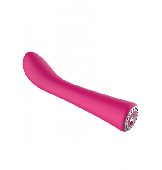 Розовый вибромассажер для точки G Glimmer - 20,5 см.