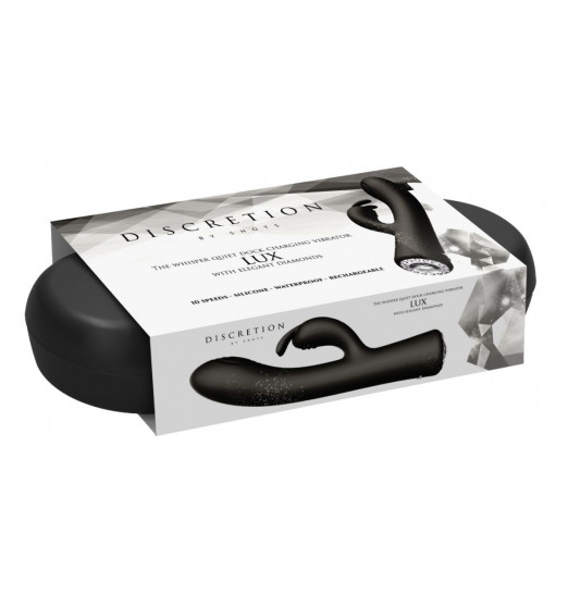 Черный вибромассажер-кролик Lux - 20 см.