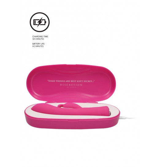 Розовый вибромассажер-кролик Lux - 20 см.