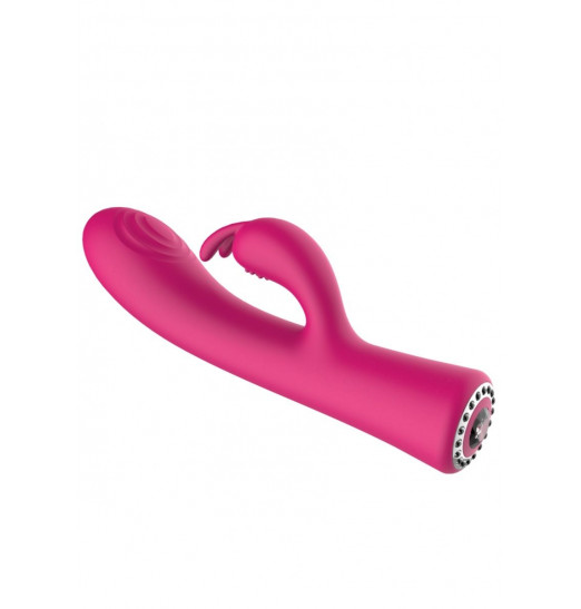Розовый вибромассажер-кролик Lux - 20 см.