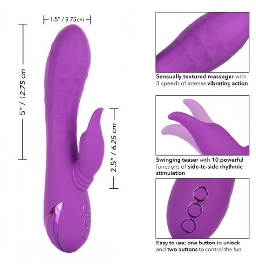 Фиолетовый вибратор-кролик Valley Vamp - 21,5 см.