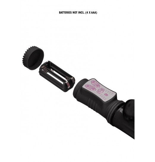 Черный вибратор-кролик Rotating Butterfly - 22,8 см. Черный вибратор-кролик Rotating Butterfly - 22,8 см.