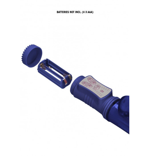 Синий вибратор-кролик Rotating Butterfly - 22,8 см.