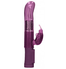 Фиолетовый вибратор-кролик Rotating Butterfly - 22,8 см.