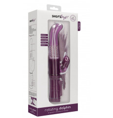 Фиолетовый вибратор-кролик Rotating Dolphin - 23 см.