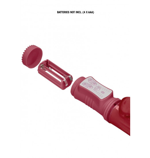 Красный вибратор-кролик Rotating Dolphin - 23 см.