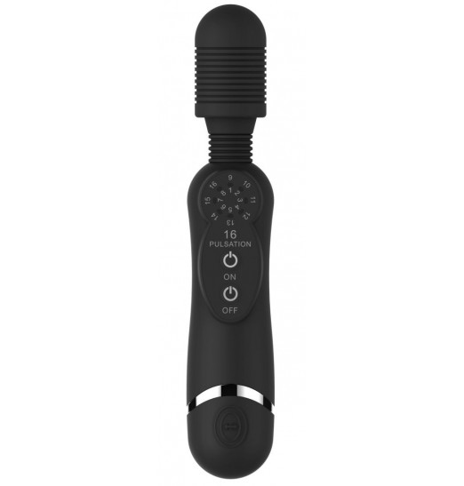 Черный универсальный массажер Silicone Massage Wand - 20 см.