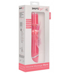 Розовый универсальный массажер Silicone Massage Wand - 20 см.