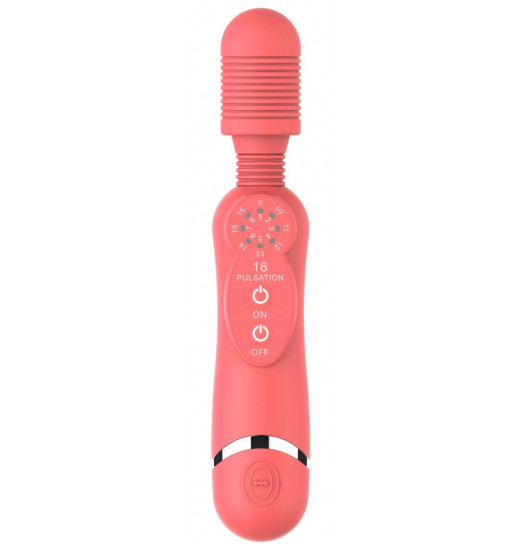 Розовый универсальный массажер Silicone Massage Wand - 20 см.