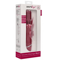 Красный универсальный массажер Silicone Massage Wand - 20 см.