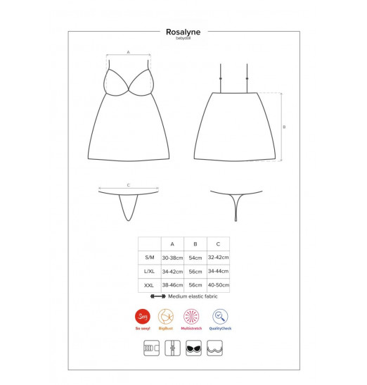 Роскошная сорочка Rosalyne с кружевом