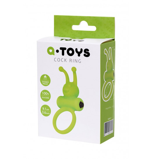 Зеленое эрекционное виброкольцо на пенис Cock Ring