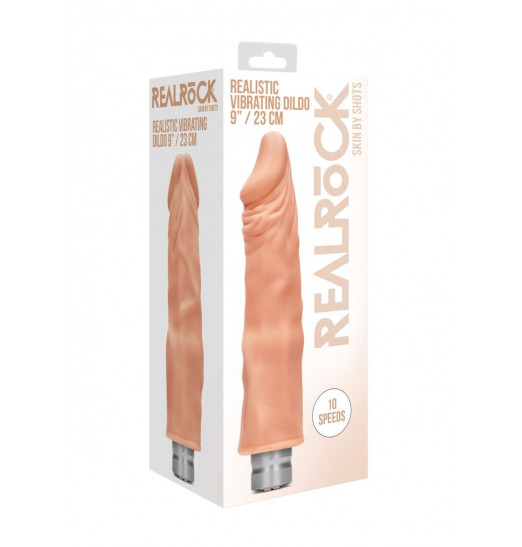 Телесный реалистичный вибратор Vibrating Dildo - 25 см.