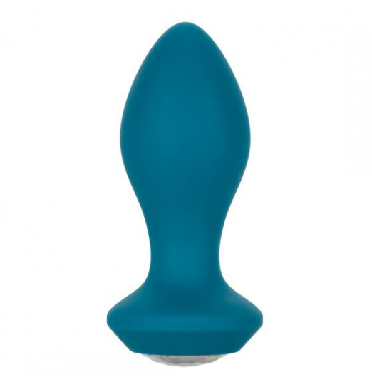 Бирюзовая анальная вибропробка с кристаллом Power Gem Vibrating Crystal Probe - 10,75 см.