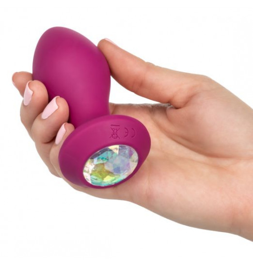 Фиолетовая анальная вибропробка с кристаллом Vibrating Crystal Probe - 10,75 см.