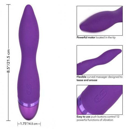 Фиолетовый вибромассажер Aura Wand - 21,5 см.