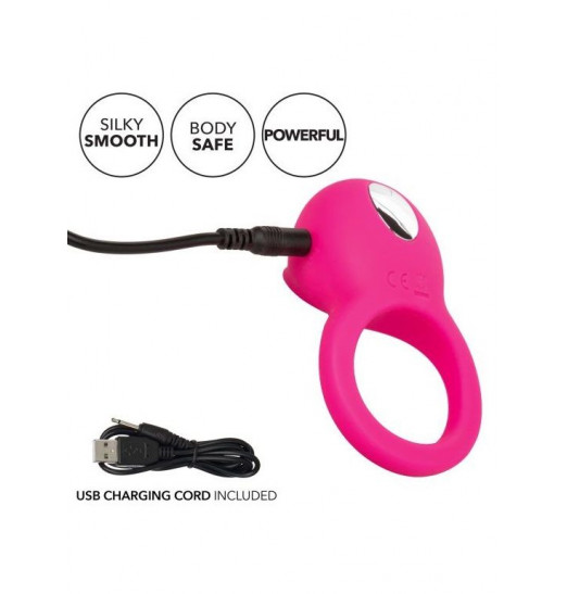 Ярко-розовое эрекционное кольцо Silicone Rechargeable Teasing Tongue Enhancer Ярко-розовое эрекционное кольцо Silicone Rechargeable Teasing Tongue Enhancer